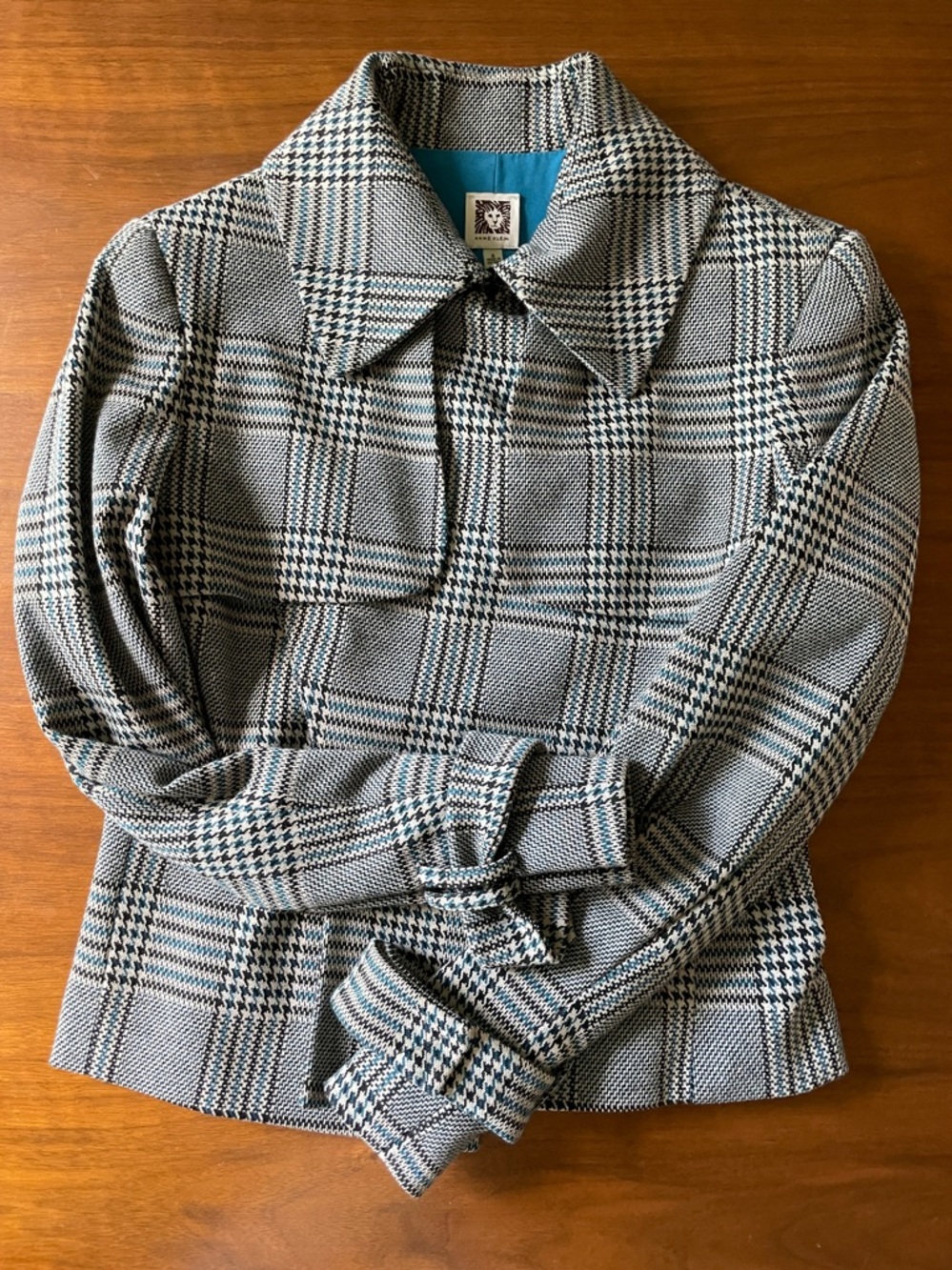 Anne Klein tailored women’s plaid blazer size 6